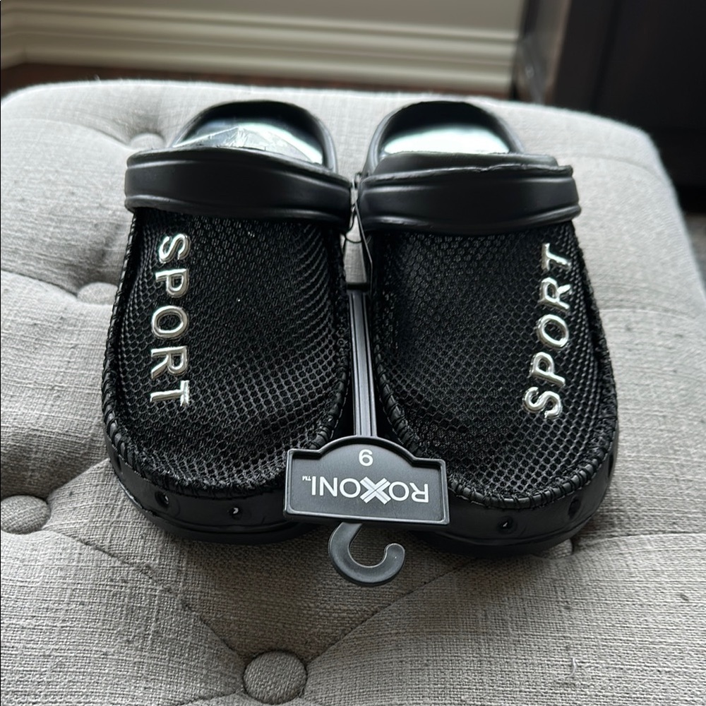 Black Mesh Sport Clogs